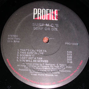Surf MC's - Surf Or Die (Vinyl, LP, Album) Very Good Plus (VG+) / Very Good (VG)