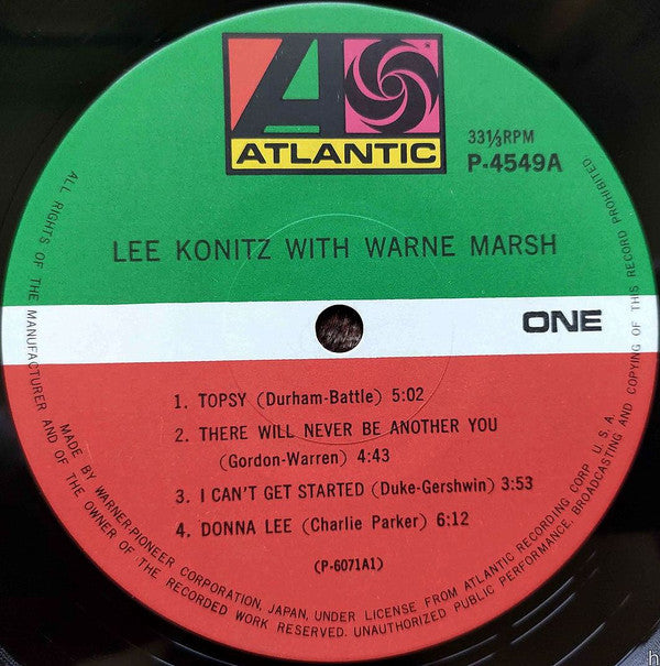 Lee Konitz - Lee Konitz With Warne Marsh (Vinyl, LP, Album, Limited Edition, Reissue) Very Good Plus (VG+) / Very Good (VG)