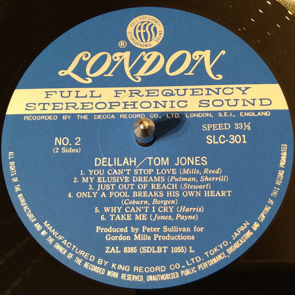 Tom Jones - Delilah (Vinyl, LP, Album, Reissue, Stereo) Very Good (VG) / Poor (P)