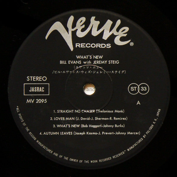 Bill Evans - What's New (Vinyl, LP, Album, Reissue)