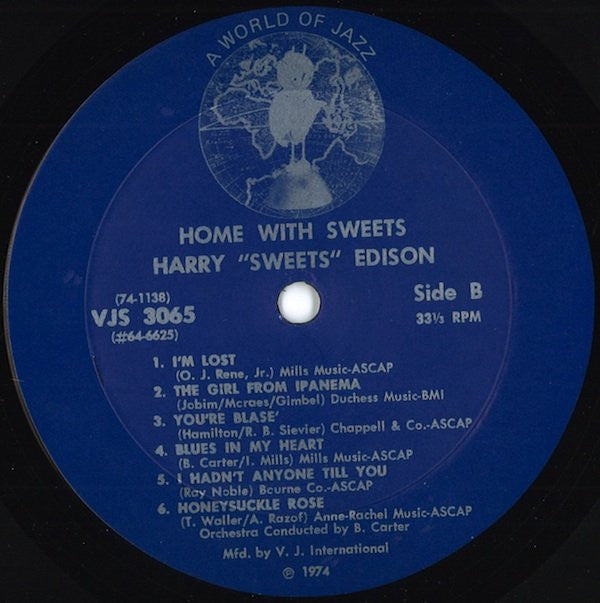 Harry Edison - Home With Sweets (Vinyl, LP, Reissue) Very Good (VG) / Good Plus (G+)