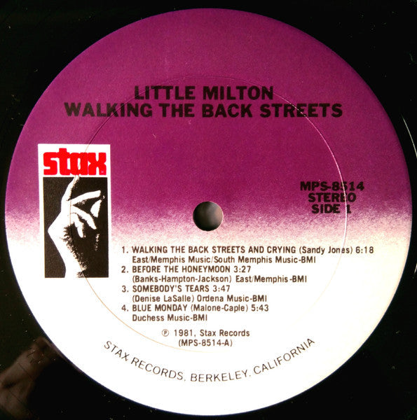 Little Milton - Walkin' The Back Streets (Vinyl, LP, Album) Near Mint (NM or M-) / Good Plus (G+)