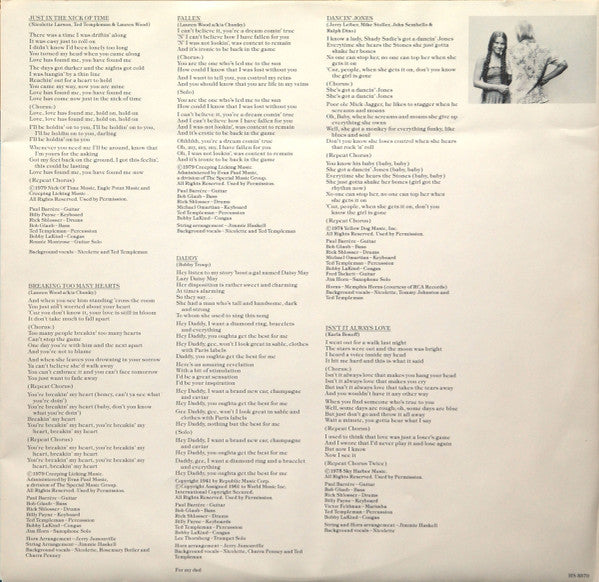 Nicolette Larson - In The Nick Of Time (Vinyl, LP, Album) Very Good (VG) / Very Good (VG)