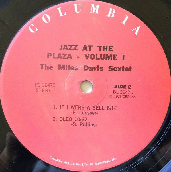 The Miles Davis Sextet - Jazz At The Plaza Volume 1 (Vinyl, LP, Album, Reissue) Very Good (VG) / Poor (P)