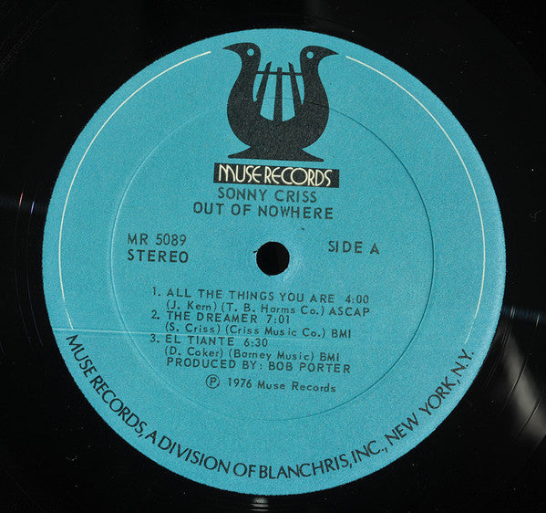 Sonny Criss - Out Of Nowhere (Vinyl, LP, Album) Very Good (VG) / Poor (P)