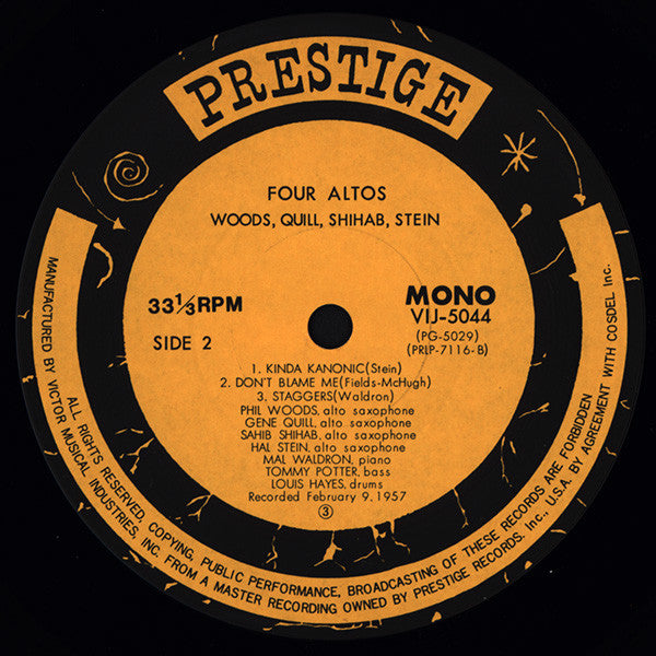 Phil Woods - Four Altos (Vinyl, LP, Album, Mono, Reissue) Near Mint (NM or M-) / Near Mint (NM or M-)