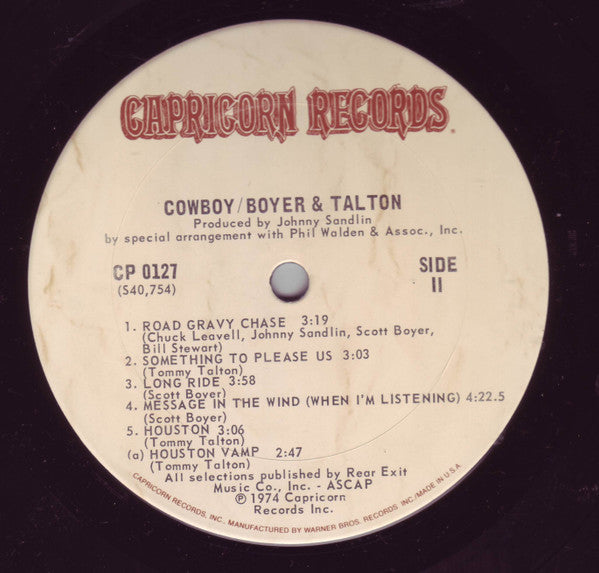Cowboy (6) - Boyer & Talton (Vinyl, LP, Album) Good Plus (G+) / Very Good Plus (VG+)