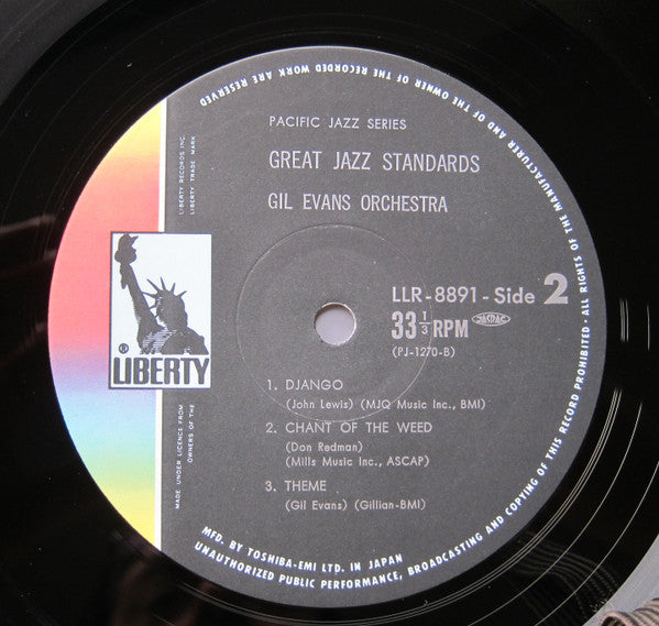 Gil Evans And His Orchestra - Great Jazz Standards (Vinyl, LP, Album, Reissue, Mono) Very Good Plus (VG+) / Very Good Plus (VG+)