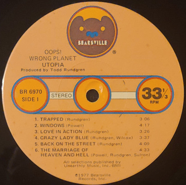 Utopia (5) - Oops! Wrong Planet (Vinyl, LP, Album) Very Good (VG) / Very Good (VG)