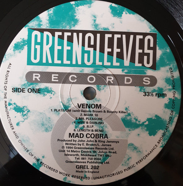 Mad Cobra - Venom (Vinyl, LP, Album, Limited Edition) Very Good Plus (VG+) / Very Good Plus (VG+)