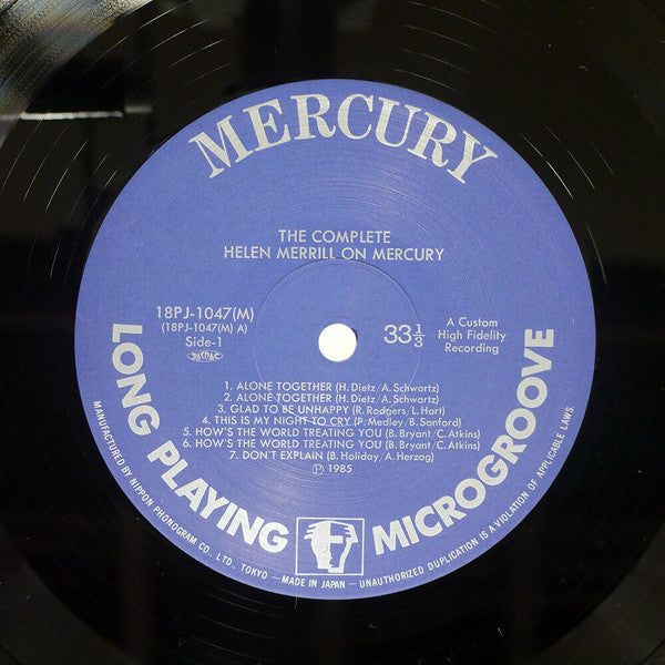 Helen Merrill - The Complete Helen Merrill On Mercury (4xVinyl, Box Set, LP, Album, Compilation) Near Mint (NM or M-) / Very Good Plus (VG+)