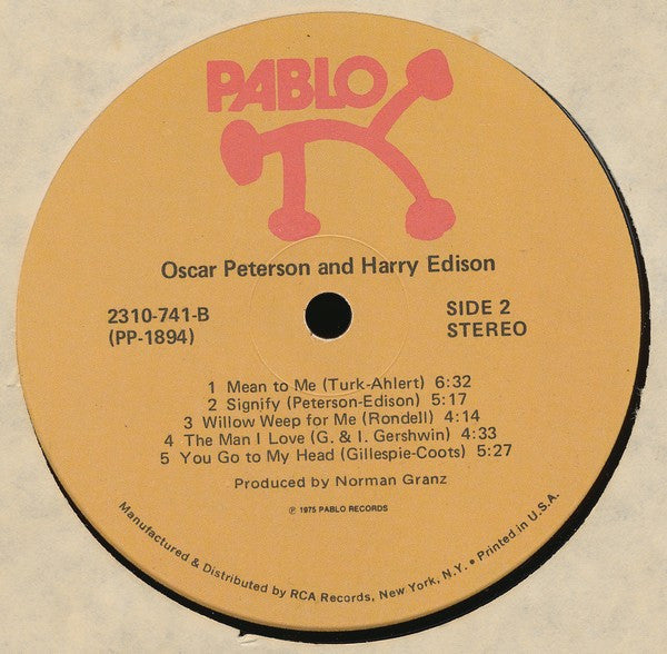 Oscar Peterson - Oscar Peterson & Harry Edison (Vinyl, LP, Album, Stereo) Very Good Plus (VG+) / Very Good (VG)