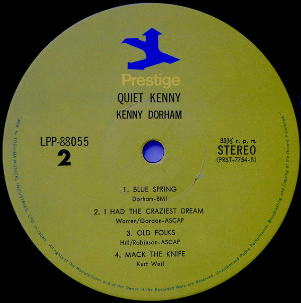 Kenny Dorham - Quiet Kenny (Vinyl, LP, Album, Reissue, Stereo)