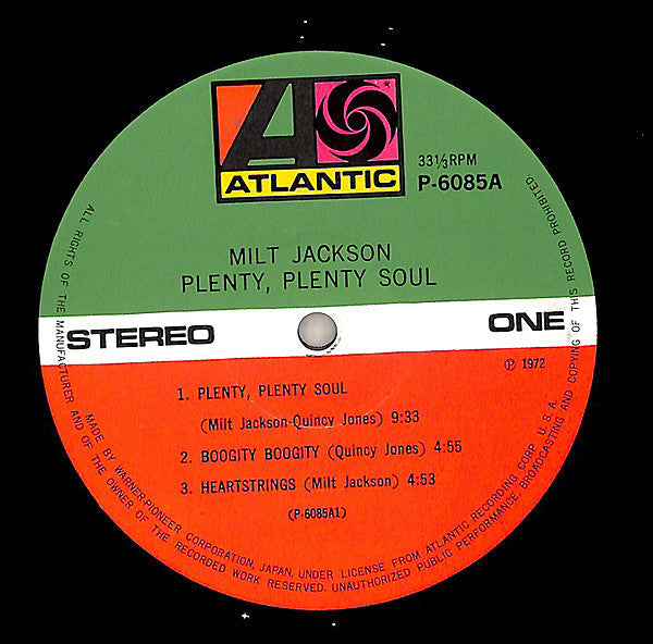Milt Jackson - Plenty, Plenty Soul (Vinyl, LP, Album, Reissue, Stereo) Very Good Plus (VG+) / Very Good (VG)