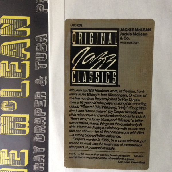 Jackie McLean - Jackie McLean & Co. (Vinyl, LP, Album, Reissue, Mono) Very Good (VG) / Very Good (VG)