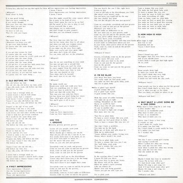 The Impressions - First Impressions (Vinyl, LP, Album, Promo) Very Good Plus (VG+) / Very Good (VG)
