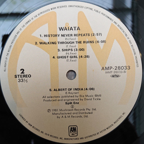 Split Enz - Waiata (Vinyl, LP, Album) Very Good Plus (VG+) / Very Good (VG)