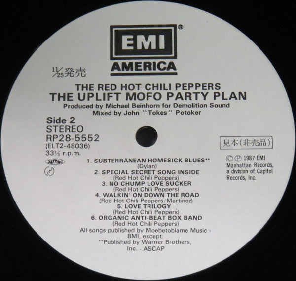 Red Hot Chili Peppers - The Uplift Mofo Party Plan (Vinyl, LP, Album, Promo) Near Mint (NM or M-) / Very Good Plus (VG+)