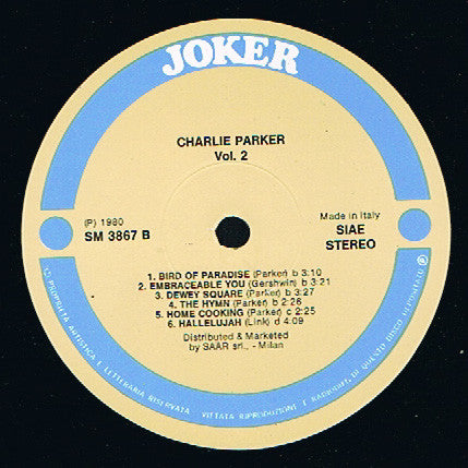 Charlie Parker - All Stars Quintet & Sextet, Vol. 2 (Vinyl, LP, Compilation, Stereo) Very Good (VG) / Good Plus (G+)