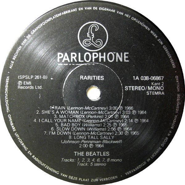 The Beatles - Rarities (Vinyl, LP, Compilation, Reissue, Stereo, Mono) Very Good Plus (VG+) / Very Good (VG)