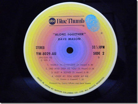 Dave Mason - Alone Together = アローン・トゥゲザー (Vinyl, LP, Album, Limited...