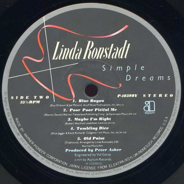Linda Ronstadt - Simple Dreams (Vinyl, LP, Album)