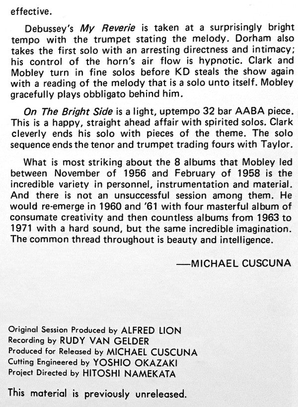 The Hank Mobley Quintet - Hank Mobley Quintet Featuring Sonny Clark (Vinyl, LP, Album, Limited Edition, Stereo) Very Good Plus (VG+) / Very Good Plus (VG+)