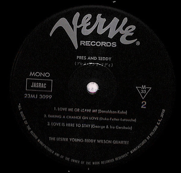 The Lester Young-Teddy Wilson Quartet - Pres And Teddy (Vinyl, LP, ...