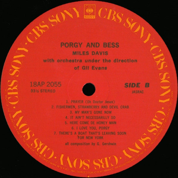 Miles Davis - Porgy And Bess (Vinyl, LP, Album, Reissue, Stereo)