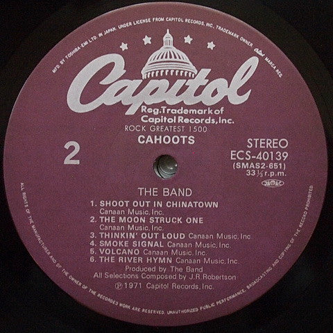 The Band - Cahoots (Vinyl, LP, Album, Reissue) Near Mint (NM or M-) / Very Good Plus (VG+)