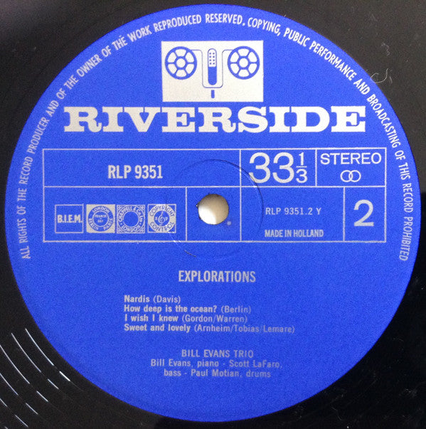 The Bill Evans Trio - Explorations (Vinyl, LP, Album, Stereo) Good Plus (G+) / Good Plus (G+)
