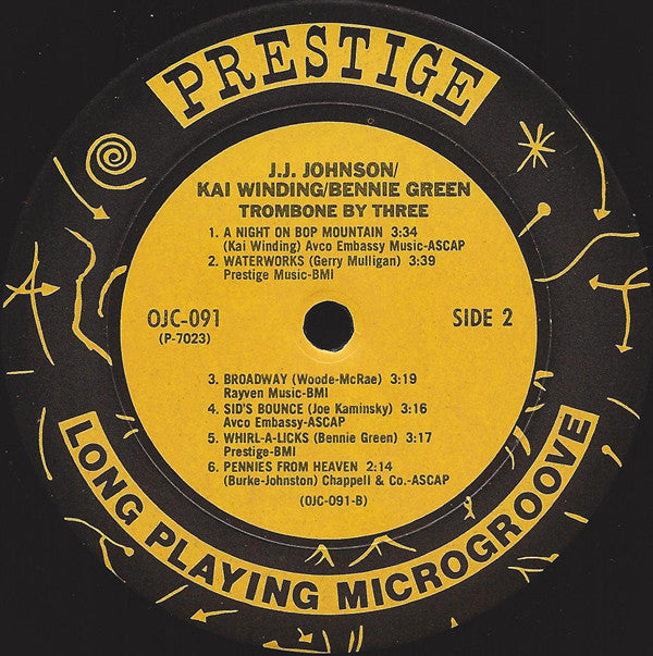 J.J. Johnson - Trombone By Three (Vinyl, LP, Compilation, Reissue) Very Good (VG) / Very Good (VG)