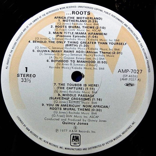 Quincy Jones - Roots: The Saga Of An American Family (Vinyl, LP, Album, Reissue) Very Good (VG) / Good Plus (G+)