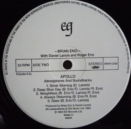 Brian Eno - Apollo - Atmospheres & Soundtracks (Vinyl, LP, Album, S...