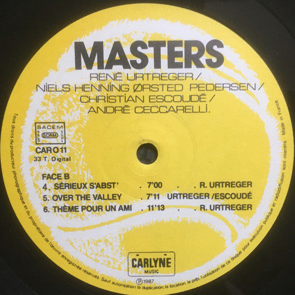 René Urtreger - Masters (Vinyl, LP, Album) Near Mint (NM or M-) / Very Good Plus (VG+)