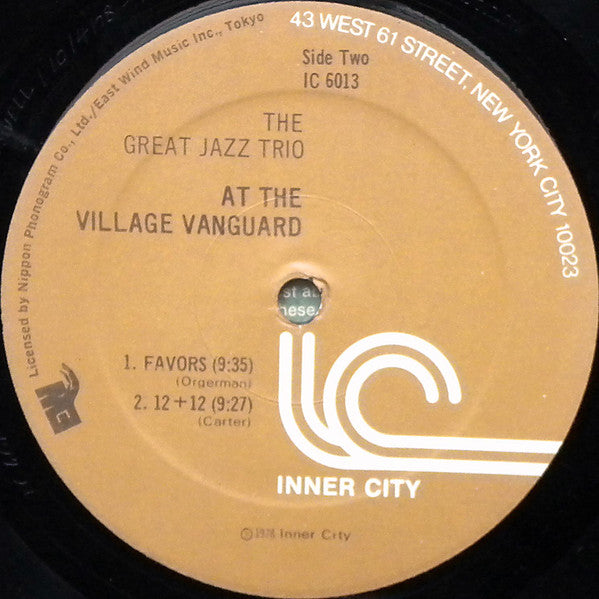 The Great Jazz Trio - At The Village Vanguard (Vinyl, LP, Album) Very Good Plus (VG+) / Good (G)