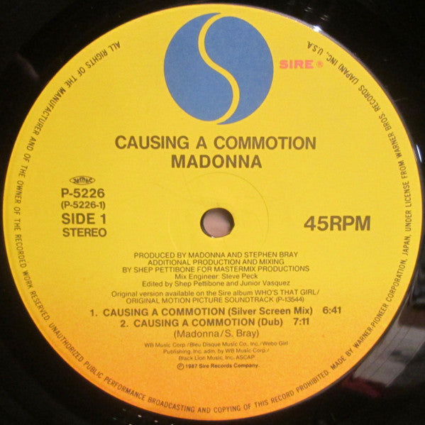 Madonna - Causing A Commotion (Vinyl, 12", 45 RPM, Mini-Album)