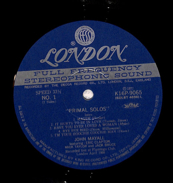 John Mayall - Primal Solos (Vinyl, LP, Album) Very Good Plus (VG+) / Very Good Plus (VG+)