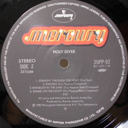 Dio (2) - Holy Diver (Vinyl, LP, Album, Reissue) Near Mint (NM or M-) / Near Mint (NM or M-)