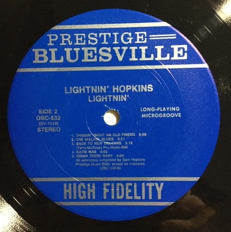 Lightnin' Hopkins - Lightnin' (The Blues Of Lightnin' Hopkins) (Vinyl, LP, Album, Reissue, Remastered, Stereo) Near Mint (NM or M-) / Near Mint (NM or M-)