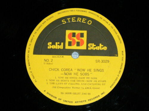 Chick Corea - Now He Sings, Now He Sobs (Vinyl, LP, Album) Very Good (VG) / Very Good (VG)