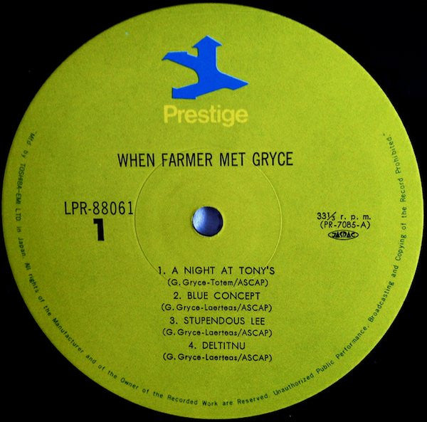 Art Farmer Quintet - When Farmer Met Gryce (Vinyl, LP, Album, Reiss...