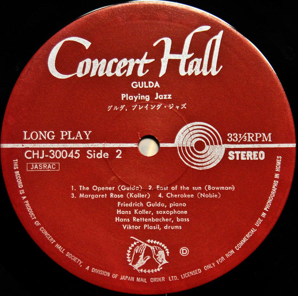 Friedrich Gulda - Playing Jazz (Vinyl, LP, Album, Stereo) Very Good Plus (VG+) / Very Good Plus (VG+)