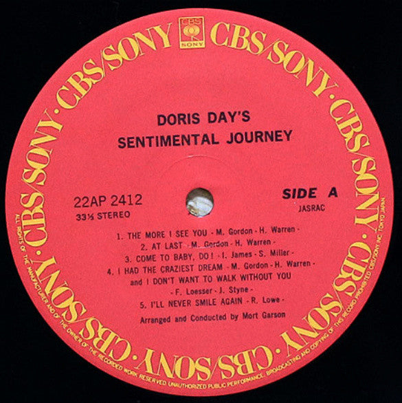Doris Day - Doris Day's Sentimental Journey (Vinyl, LP, Album) Very Good Plus (VG+) / Very Good Plus (VG+)