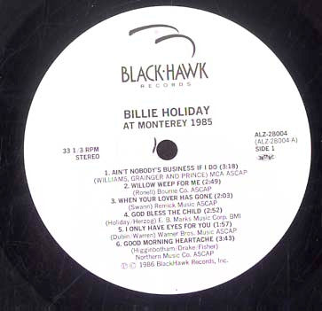 Billie Holiday - At Monterey 1958 (Vinyl, LP, Album, Remastered, Stereo) Near Mint (NM or M-) / Very Good Plus (VG+)
