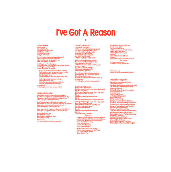 The Richie Furay Band - I've Got A Reason (Vinyl, LP, Album) Very Good (VG) / Very Good (VG)