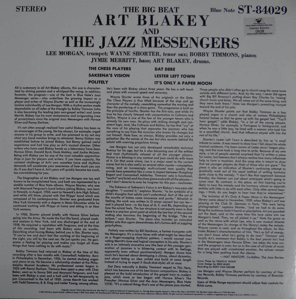 Art Blakey & The Jazz Messengers - The Big Beat (2xVinyl, 12", 45 RPM, Album, Limited Edition, Numbered, Stereo) Very Good (VG) / Very Good Plus (VG+)
