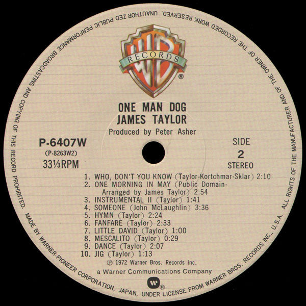 James Taylor (2) - One Man Dog (Vinyl, LP, Album, Reissue) Very Good Plus (VG+) / Very Good Plus (VG+)
