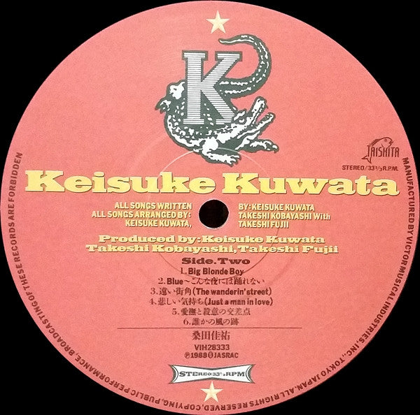 Keisuke Kuwata - Keisuke Kuwata (Vinyl, LP, Album, Stereo) Very Good Plus (VG+) / Very Good Plus (VG+)