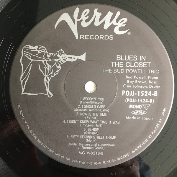 The Bud Powell Trio - Blues In The Closet (Vinyl, LP, Album, Limite...